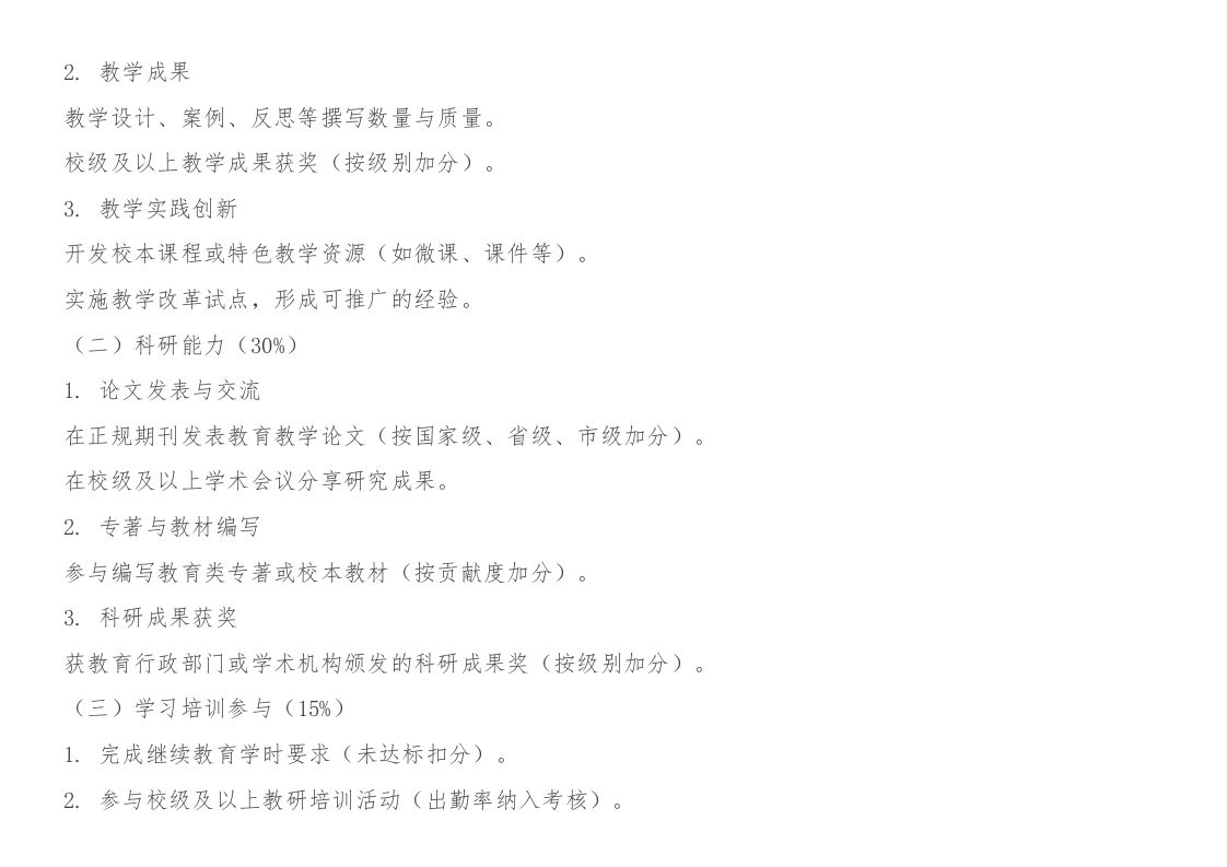 图片[2]-2024-2025学年学校教科研教师考核细则（附考核表）-教务资料网
