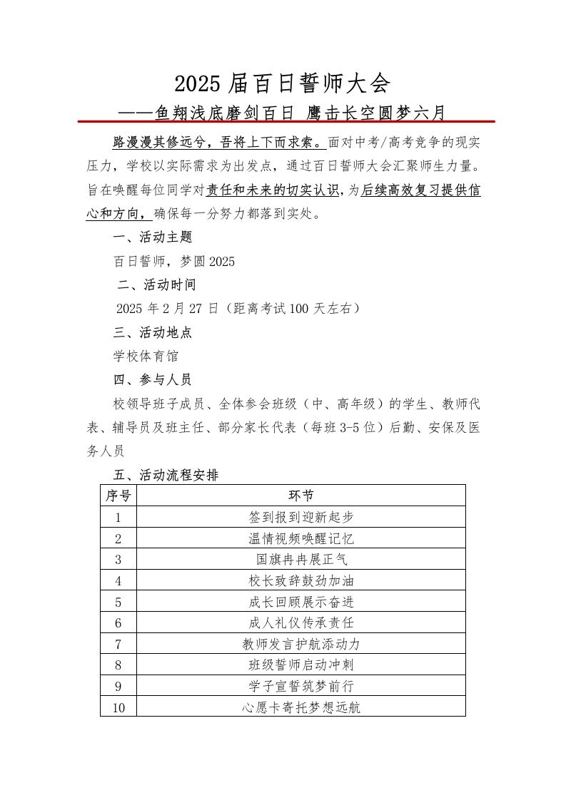2025届百日誓师大会-教务资料网