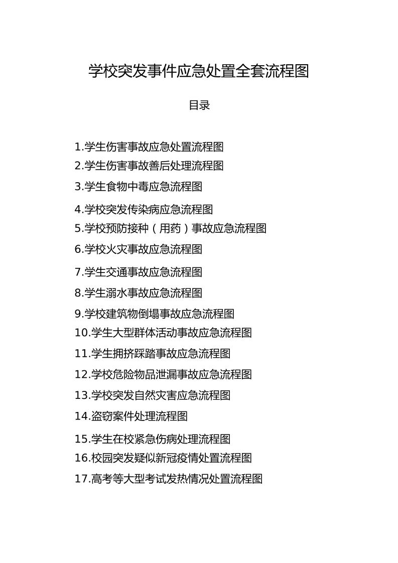 学校突发事件应急处置全套流程图(可编辑)-教务资料网